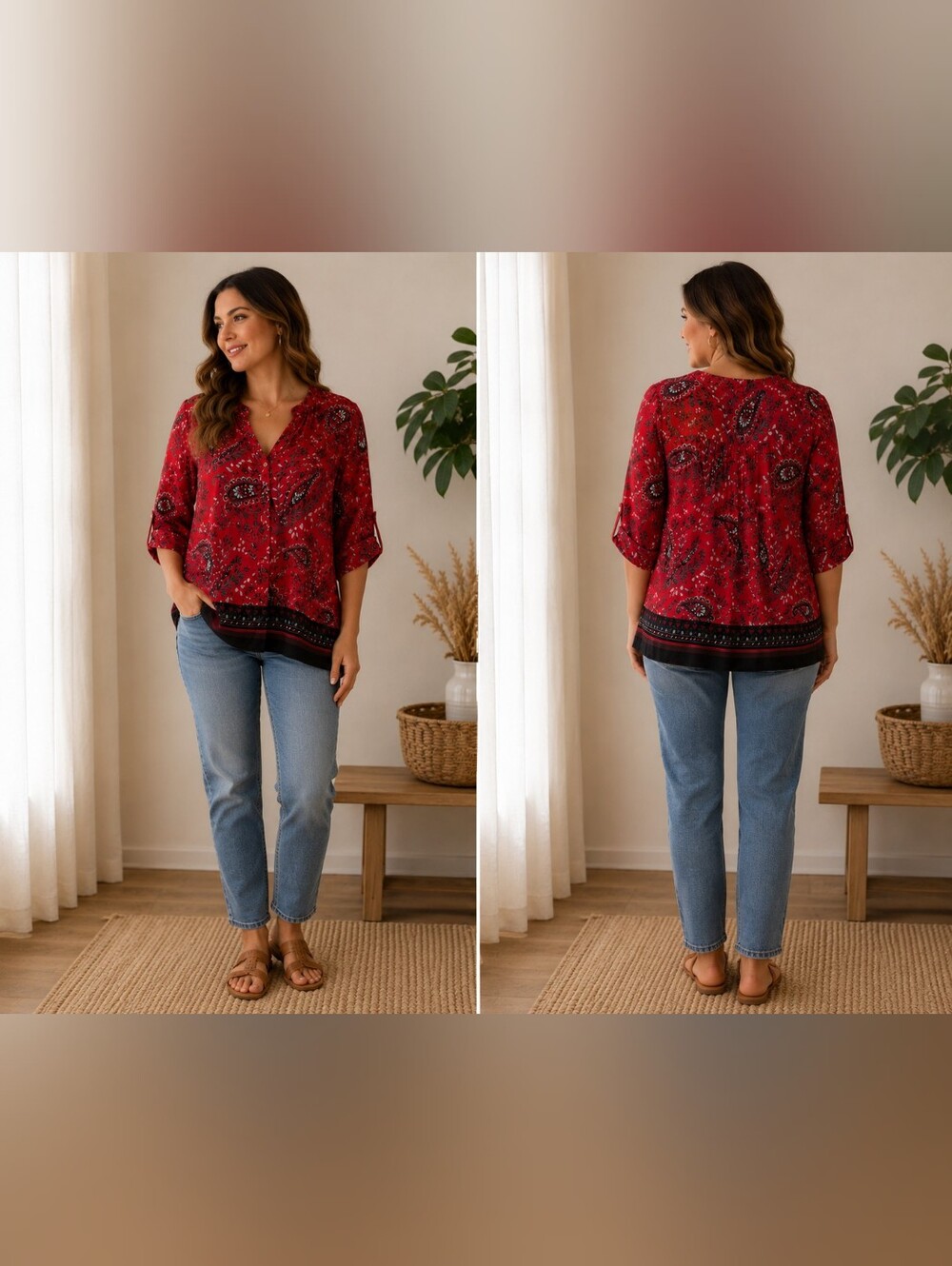 Allison Daley Petites PXL Paisley Blouse